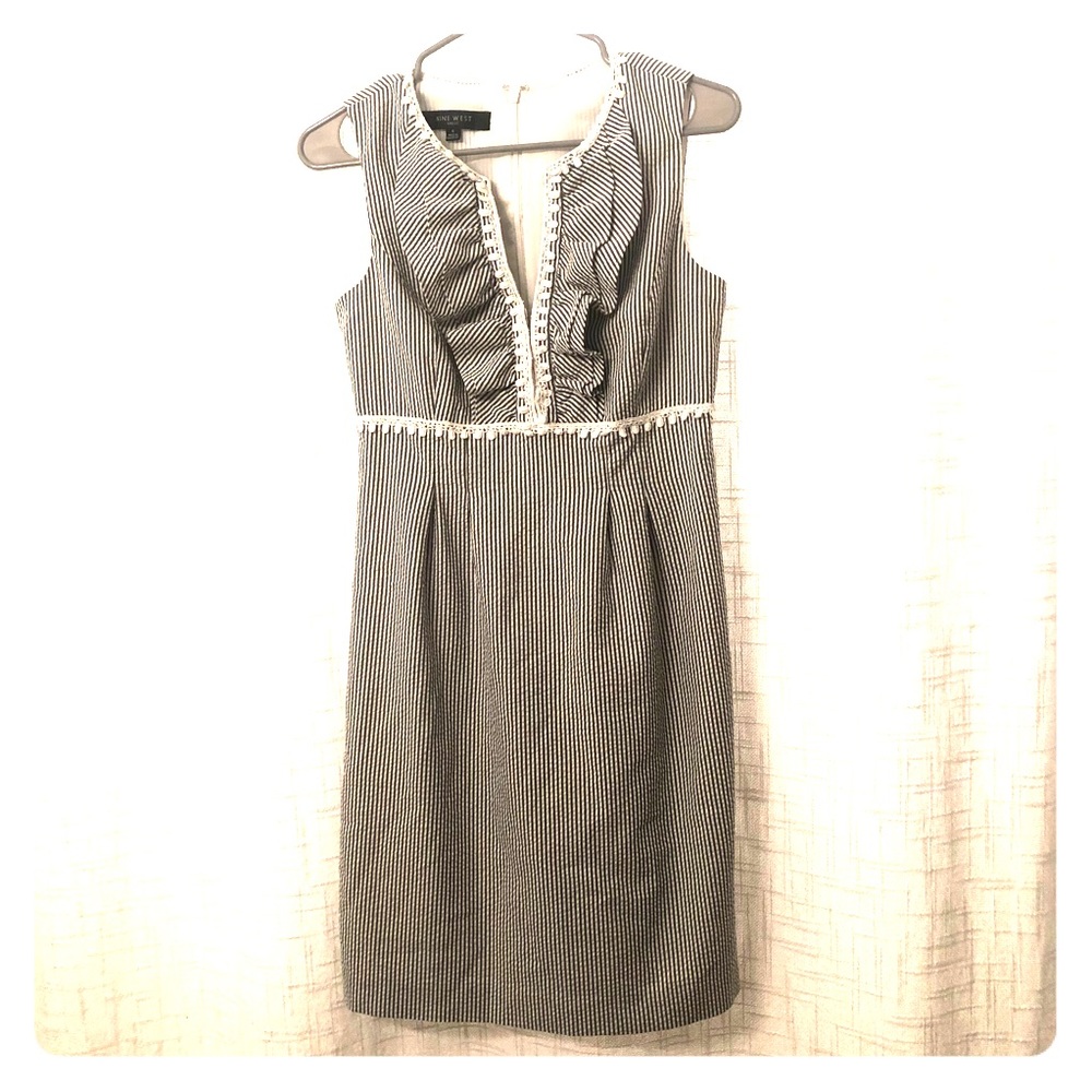 Nine West Seersucker Sleeveless Dress